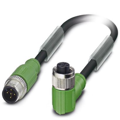 Phoenix Contact M12 to M12 Cordset; SAC-5P-M12MS/ 3.0-PUR/M12FR SH; Female Right Angle to Male Straight; 5-Pin; 5-Wire to 5-Pin; Shielded 3m PUR Cable